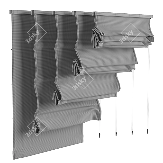 Animated Roman Blind: Adjustable & Multifunctional 3D model image 4