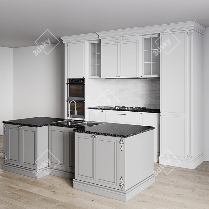 Modern Kitchen Design Set 015 3D model image 2