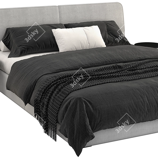 Meridiani Stone Up Bed: Sleek and Stylish Design 3D model image 2