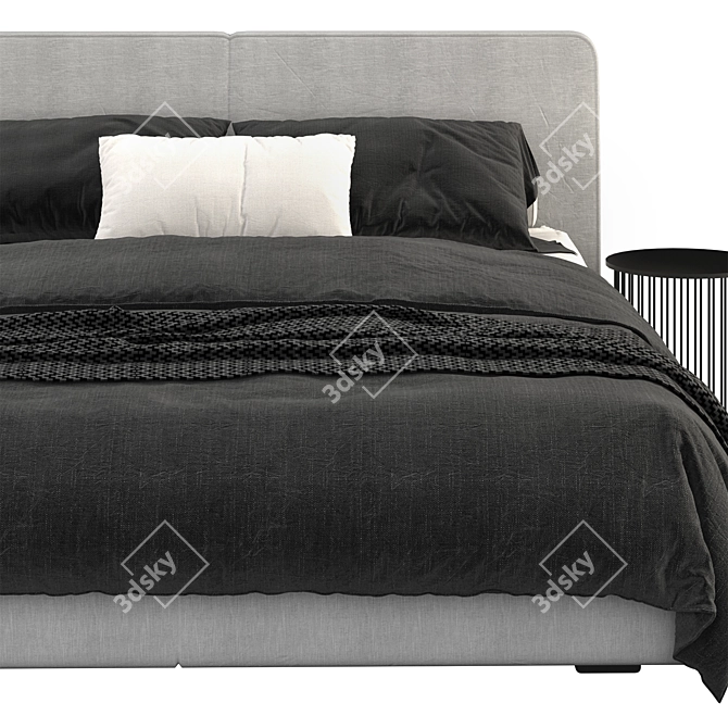 Meridiani Stone Up Bed: Sleek and Stylish Design 3D model image 3