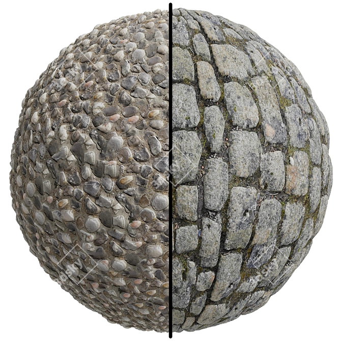 Cobblestone Master | 2-in-1 Texture Set | High Resolution | PBR 3D model image 1