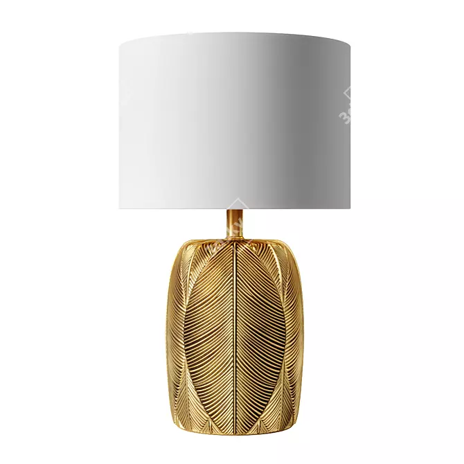 Golden Leaf Table Lamp 3D model image 1