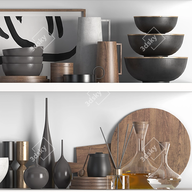 Modern Kitchen Set 2015 3D model image 2