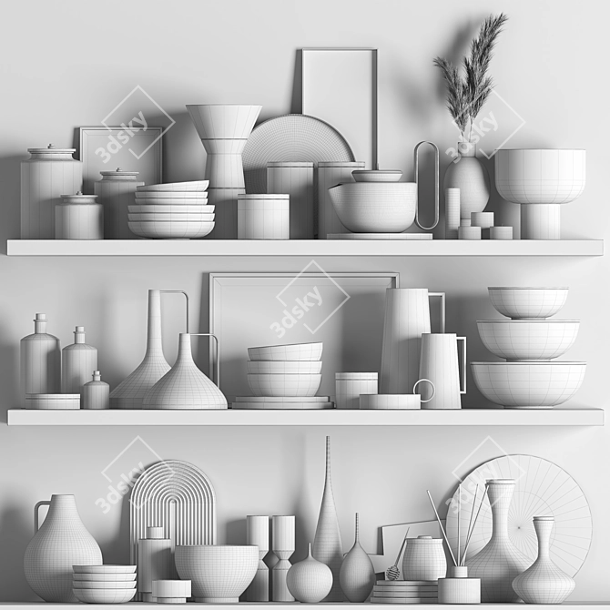 Modern Kitchen Set 2015 3D model image 3