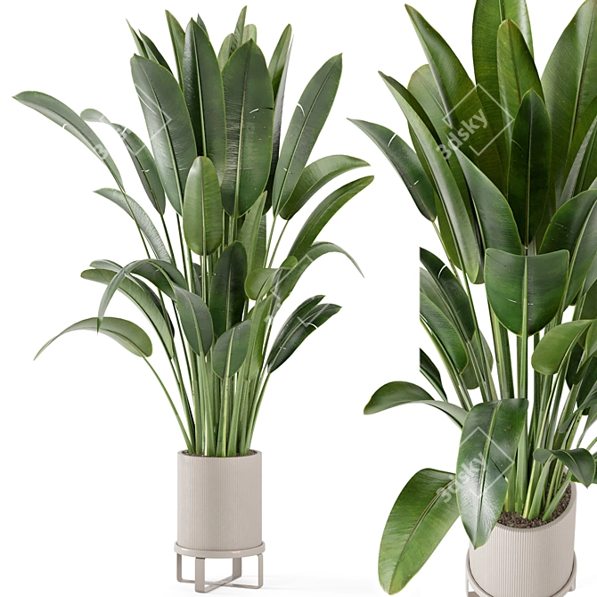 Greenery Bliss: Ferm Living Bau Pot Large Set 3D model image 1