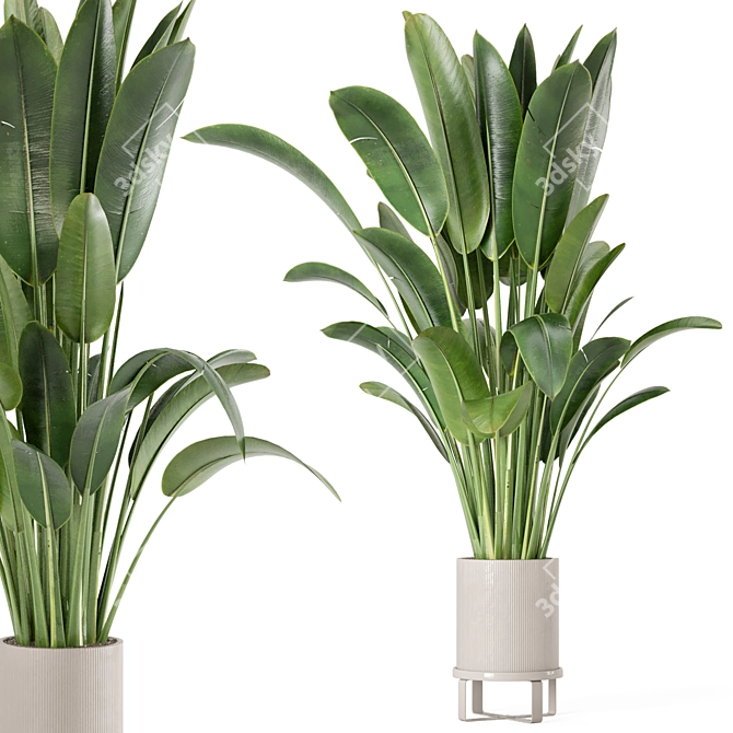 Greenery Bliss: Ferm Living Bau Pot Large Set 3D model image 2