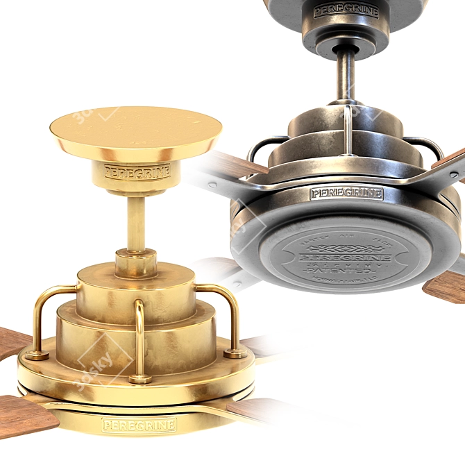 Peregrine Industrial Ceiling Fan: Stylish & Energy Efficient 3D model image 4