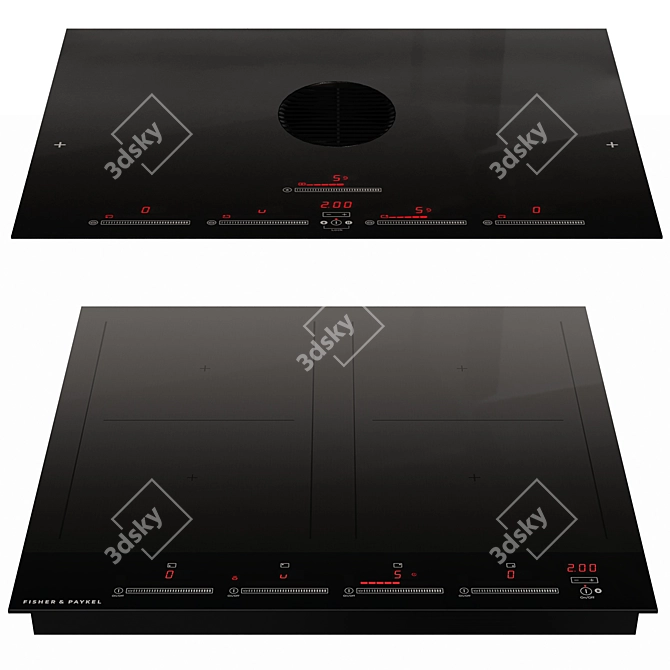 Fisher&Paykel Kitchen Set: Cooktop, Hood, Oven 3D model image 2