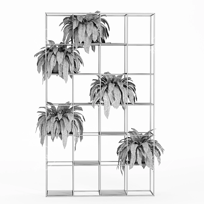 Tall Metal Indoor Plant Display 3D model image 7