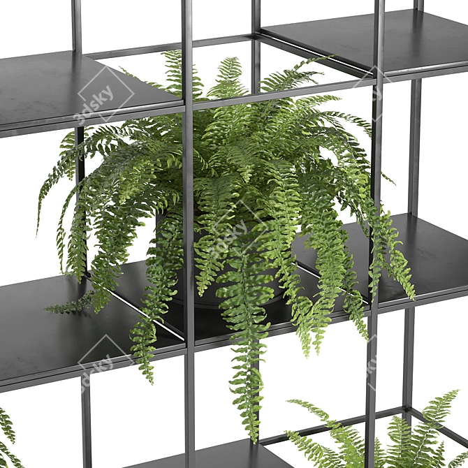 Tall Metal Indoor Plant Display 3D model image 8