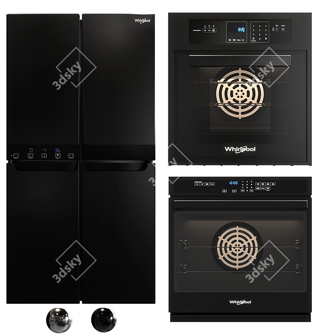 Whirlpool Kitchen Appliance Set 3D model image 1