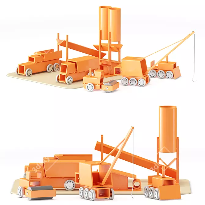 Metal ARCHETOYS Set: Orange Vehicles 3D model image 2