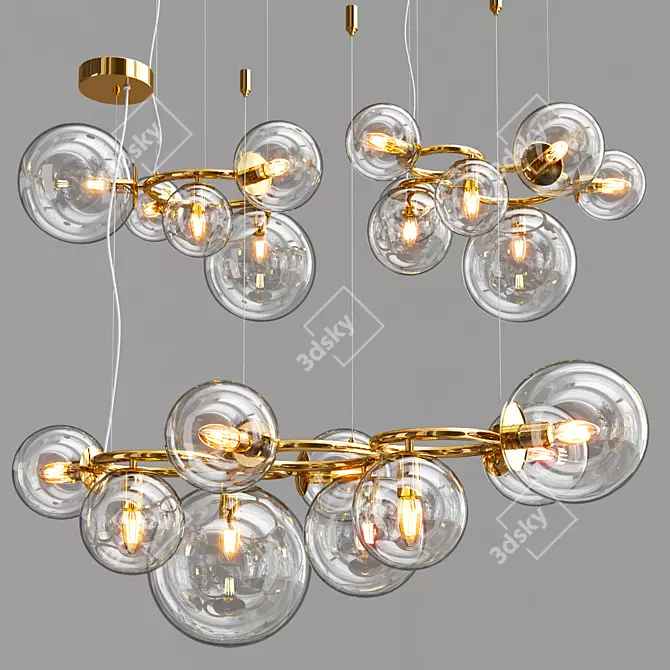 POLDI AMBER: Stunning Metal and Glass Lamps 3D model image 3