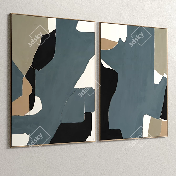 Contemporary Plaster Frame Duo 3D model image 5