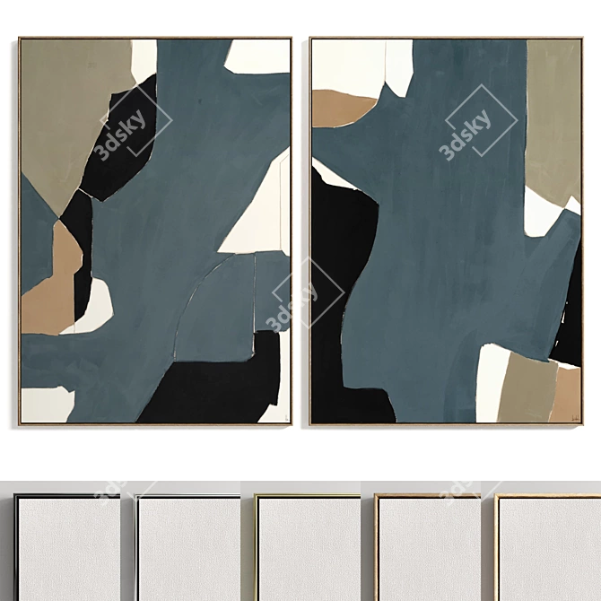 Contemporary Plaster Frame Duo 3D model image 7