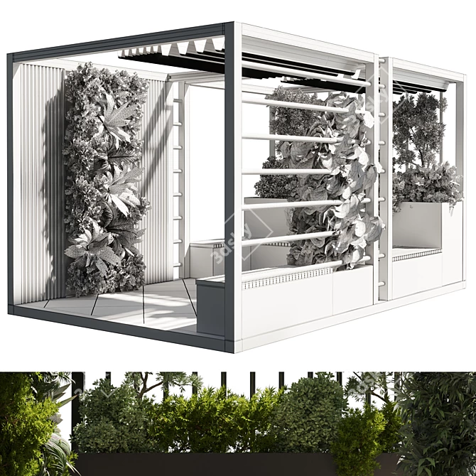 Lushscape: Pergola Rooftop Furniture 3D model image 5