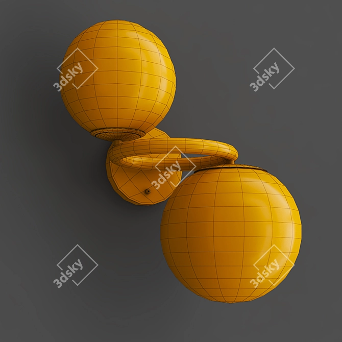 POLDI AMBER WALL - Elegant Metal & Glass Light 3D model image 3