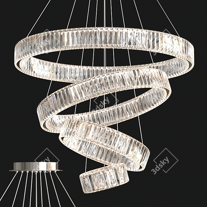 Crystal Round Ring Pendant Lamp 3D model image 1