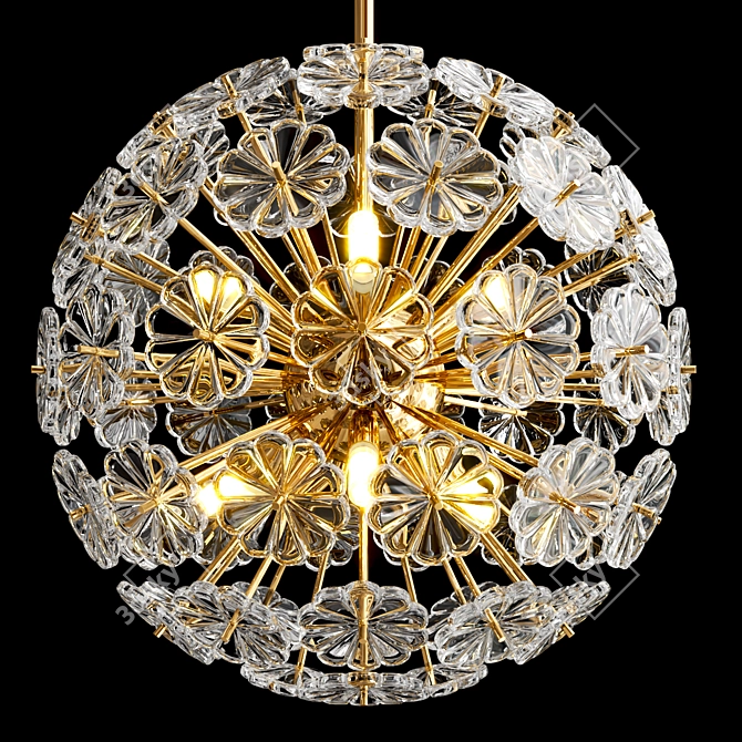 Elegant Moira Ball Pendant Light 3D model image 1