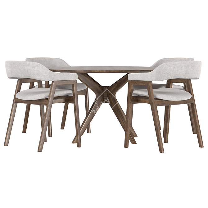 Sleek Dining Set: Savis Chair & Conan Round Table 3D model image 3