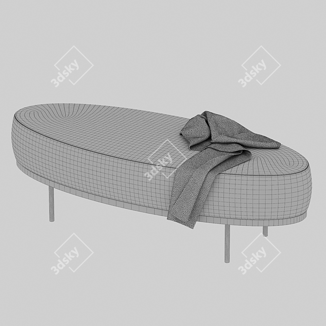 Elegant Beverly Bench - Doimo Salotti 3D model image 3