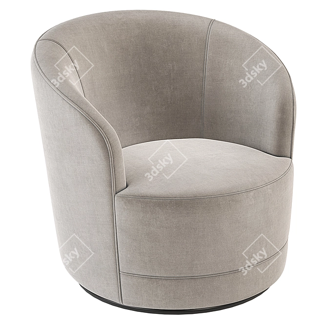 Crate and Barrel Infiniti Swivel Chair: Velvet Colors, 3D Model 3D model image 1