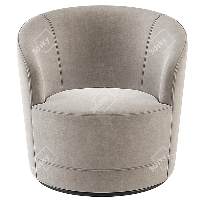 Crate and Barrel Infiniti Swivel Chair: Velvet Colors, 3D Model 3D model image 2