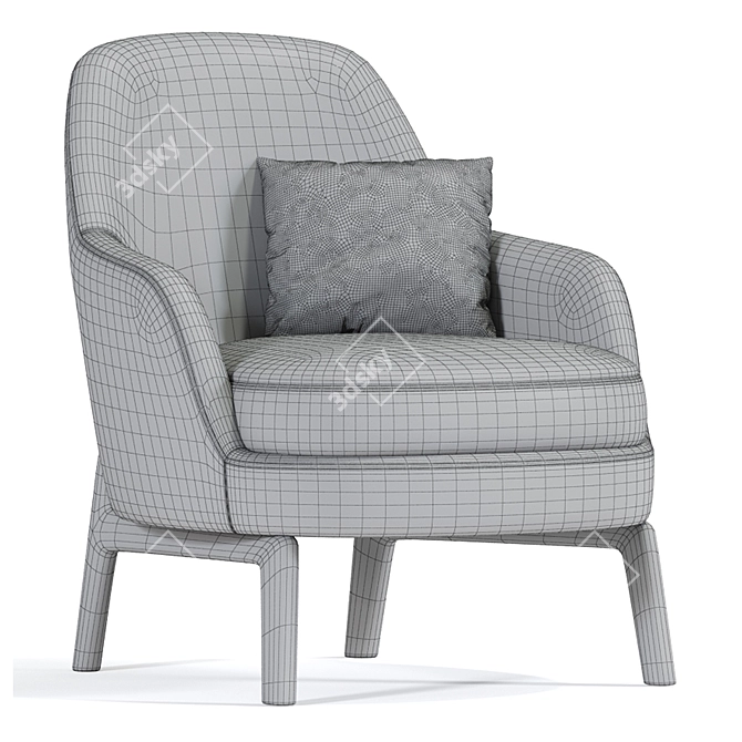 Modern Metzler Lounge Armchair 3D model image 3