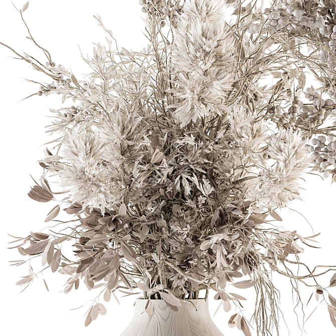 Rustic Charm: Dried Branch Bouquet 3D model image 2