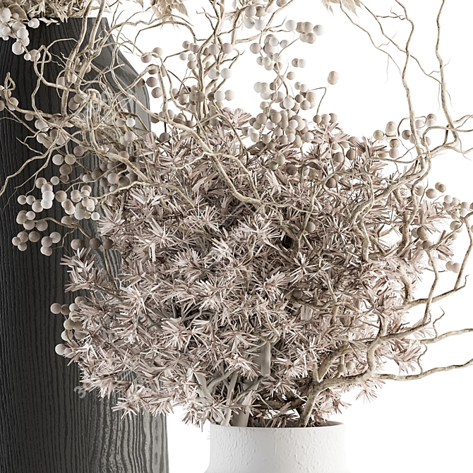 Rustic Charm: Dried Branch Bouquet 3D model image 3