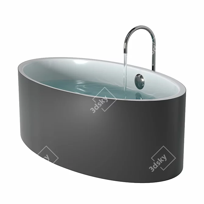 Elegant BICOLOUR Silhouette Bath 3D model image 1