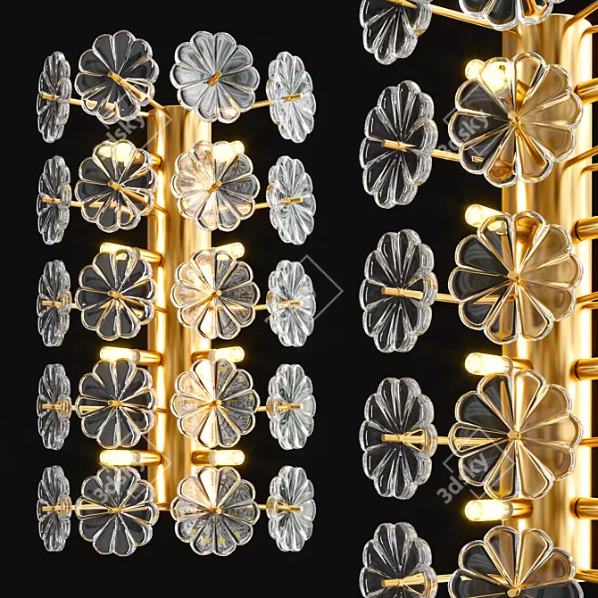 Moira Wall Lamp: Elegant Metal and Glass Design 3D model image 1