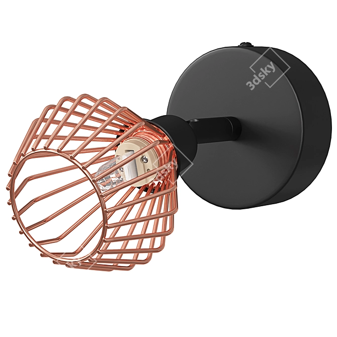 Copper Volga Metal Wall Light 3D model image 2