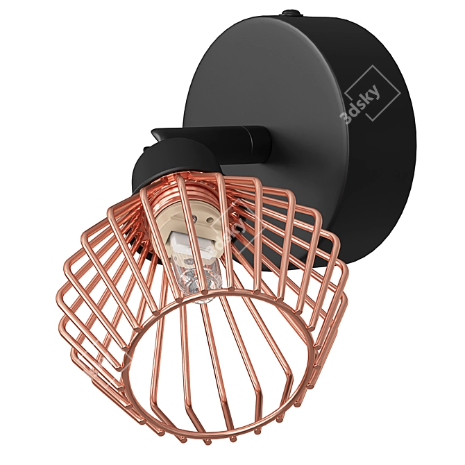 Copper Volga Metal Wall Light 3D model image 4