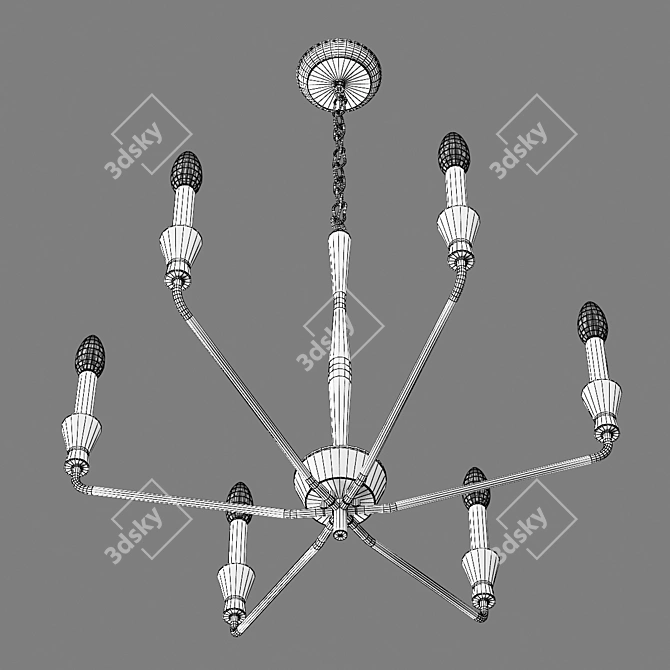 Sleek 6-Light Pendant: 732167 Ragno Lightstar 3D model image 5