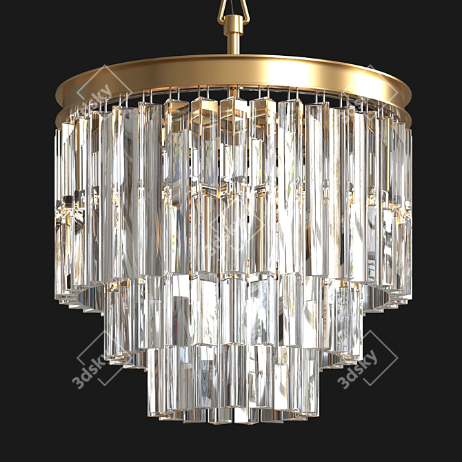 Vintage Odeon Round Chandelier 3D model image 1