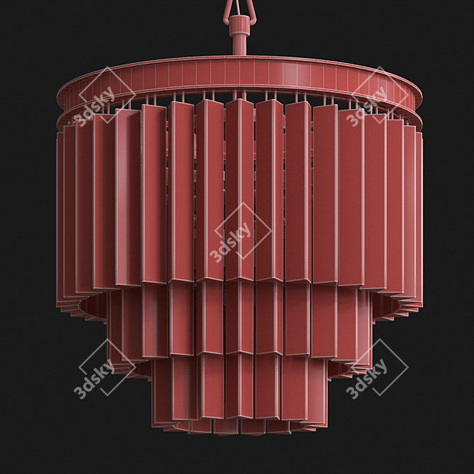 Vintage Odeon Round Chandelier 3D model image 3