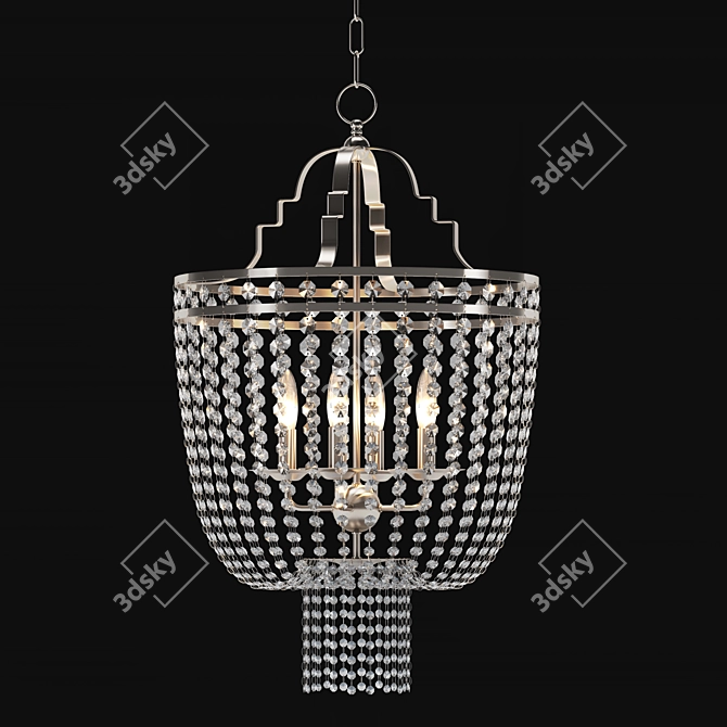 Vintage Charm: Ethan Allen Alexa Chandelier 3D model image 1