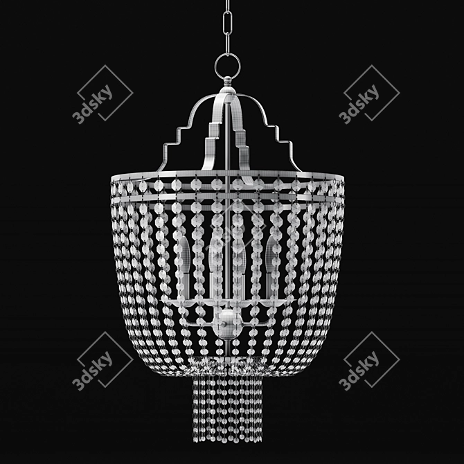 Vintage Charm: Ethan Allen Alexa Chandelier 3D model image 3