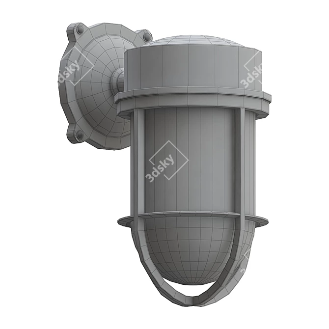 Industrial Cage Wall Sconce 3D model image 2