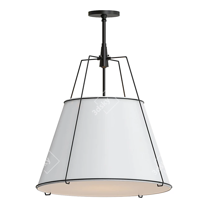 Sleek Conical Pendant Light 3D model image 1