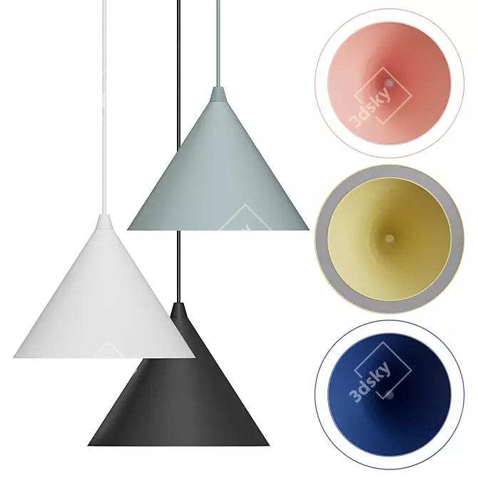 Nordic Metal Pendant Lamp 3D model image 4