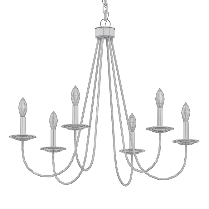 Durril 28" Gold Iron Chandelier 3D model image 2