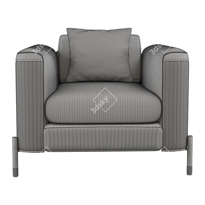 Modern Nappa Leather Sofa 3D model image 6