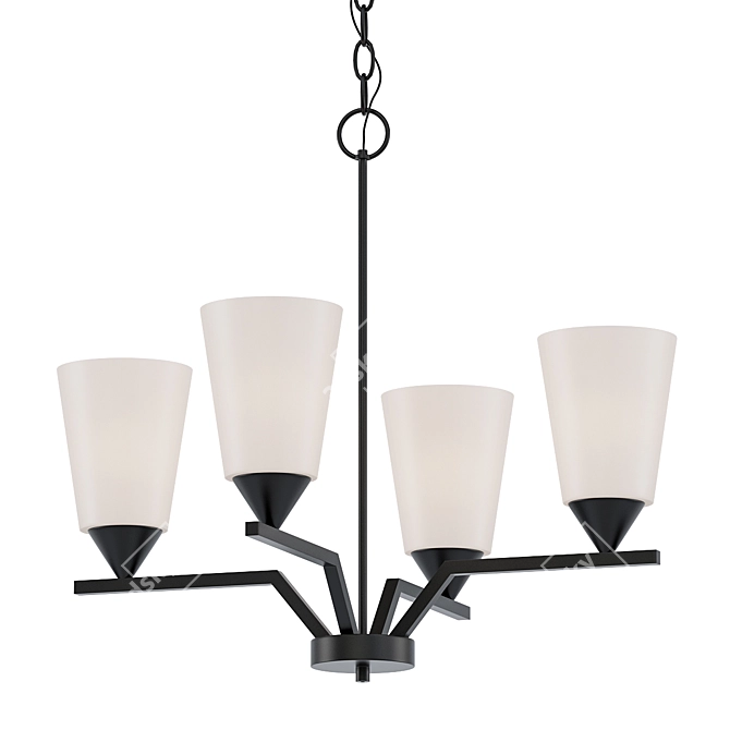 Sleek Black Chandelier: Kichler Skagos 3D model image 1