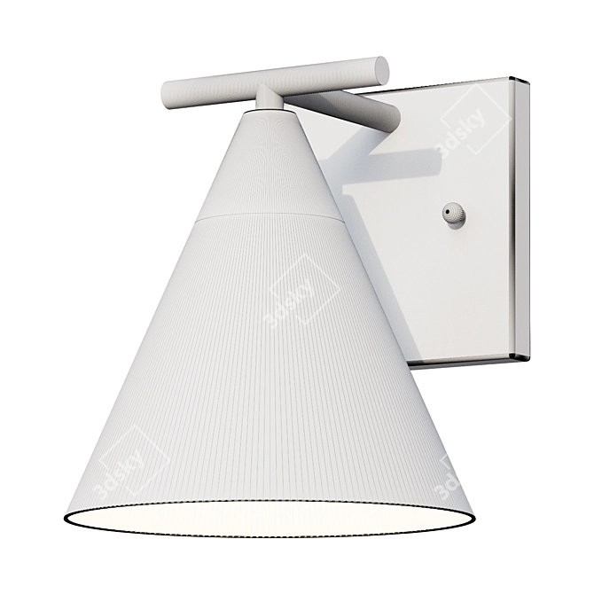 Modern Clad Cone Wall Sconce 3D model image 2