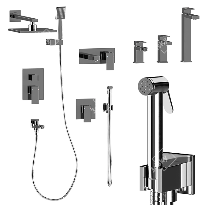 Timo Selene Collection: Complete Bathroom Set 3D model image 2