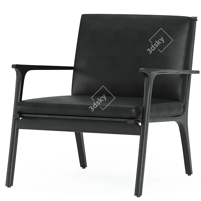 Ren Lounge Chair: Stylish Upholstered Armchair 3D model image 1