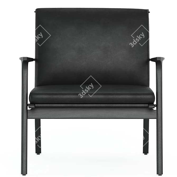 Ren Lounge Chair: Stylish Upholstered Armchair 3D model image 2