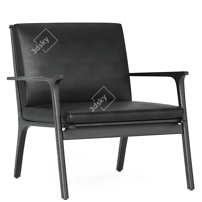 Ren Lounge Chair: Stylish Upholstered Armchair 3D model image 3